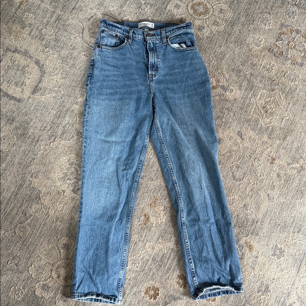 Abercrombie & fitch curve love 90 straight ultra high rise jeans 28 short